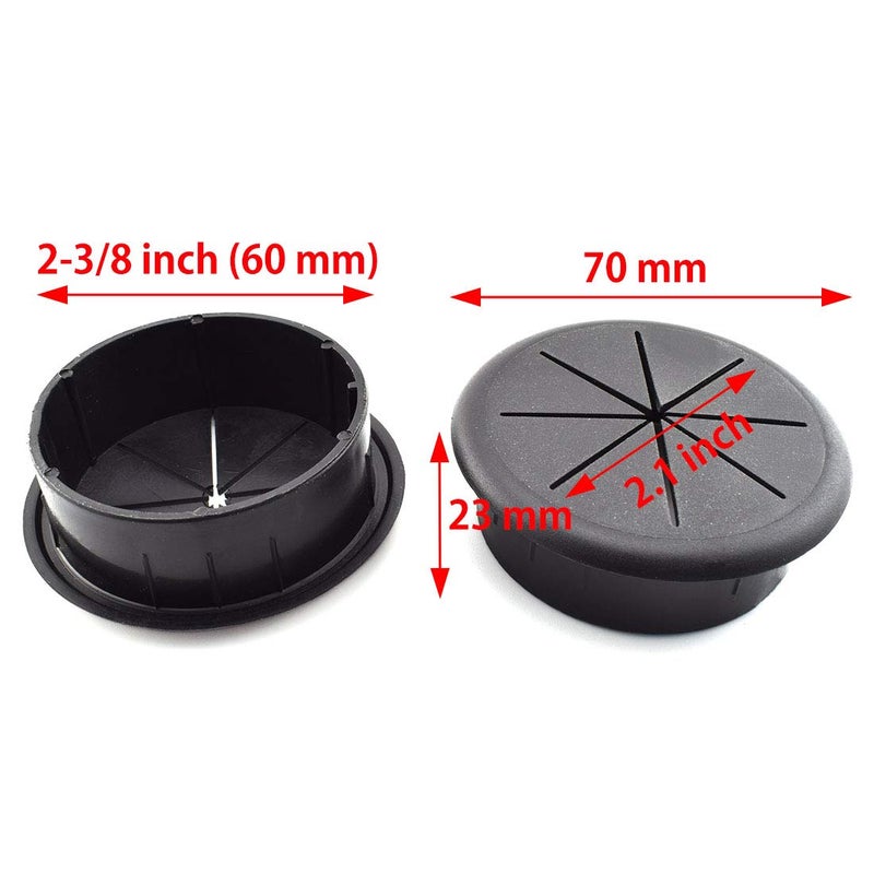 OZXNO 2-3/8 Inch Desk Grommet and Hole Saw Kit, OZXNO 5-Pack 60mm Flexible Desk Wire Cord Hole Cover with Matching Holesaw Drill Bits for Cable Organizer Wiring Management and Protection - Image 3